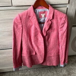 J Crew Pink Linen Blazer